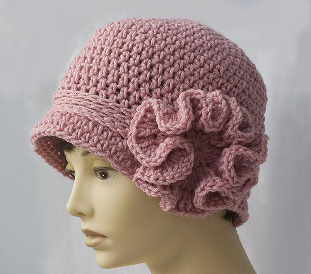 Ruffled Flower Flapper Cloche, image size:1000x881