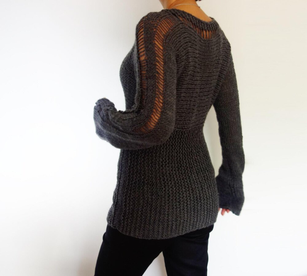 Slim Thumb Hole Sweater Knitting pattern by CamexiaDesigns LoveCrafts