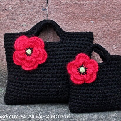 Mum and I poppy purses