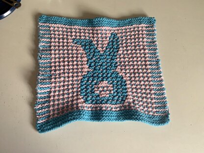 Mosaic Bunny Butt Dishcloth