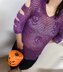 Spooky skull pullover sweater cold shoulder
