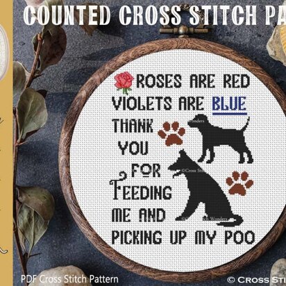 Roses Are Red Violets Are Blue - DOG - Picking up Poo