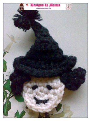 Crochet Witch Applique Pattern Witchcraft Halloween