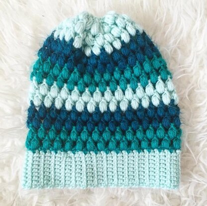 Puff Stitch Slouchy Beanie