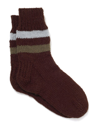 Men's Striped Socks in Lion Brand Wool-Ease
