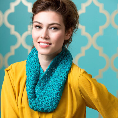 Puff Stitch Cowl in Red Heart Sparkle Soft - LW4552EN