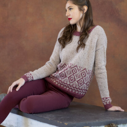 Women's Jumper Cladonia in Universal Yarn Fibra Natura Kingston Tweed - Downloadable PDF