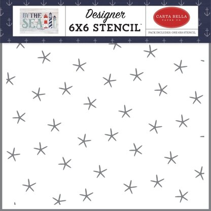 Echo Park Paper Carta Bella Stencil 6"X6" - Simple Starfish, By The Sea