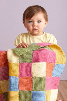 Bright Garter Patches Throw in Lion Brand Vanna's Choice Baby - L0331