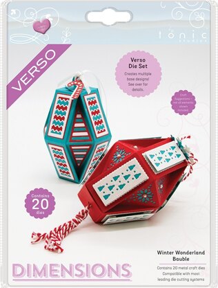Tonic Studios Verso Dimensions Dies 20/Pkg - Winter Wonderland Bauble Set