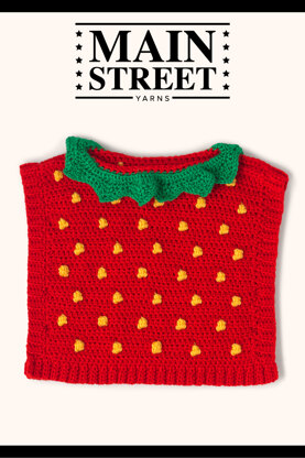 Strawberry Poncho in Main Street Yarns Shiny + Soft - Downloadable PDF