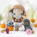4-in-1 halloween night crochet pattern graveyard amigurumi tutorial mini kingdom DIY raven spider zombie howto digital PDF file by AradiyaToys (Olka Novytska)