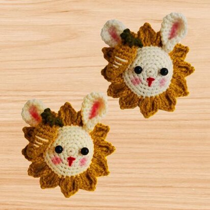 A Crochet Sunflower Bunny Keychain