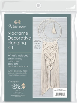 Solid Oak Moon Dreamcatcher Macrame Kit