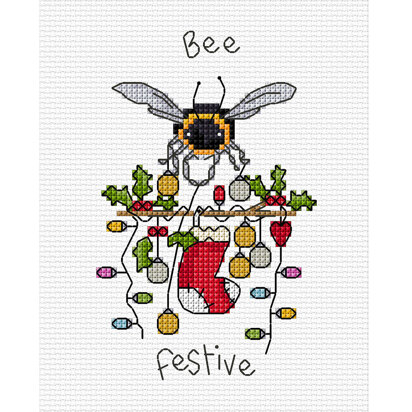 Bothy Threads „Festliche Biene“ Kreuzstich-Stickset – 9 cm x 13 cm