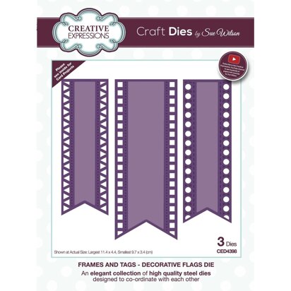 Creative Expressions Sue Wilson Frames & Tags Decorative Flags Craft Die