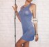 Mini dress with lace neck