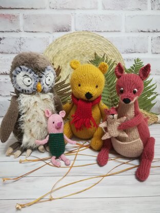 Knitting patterns Winnie the Pooh Piglet Owl Kanga from the book about Pooh