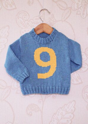 Intarsia - Number 9 Chart - Childrens Sweater