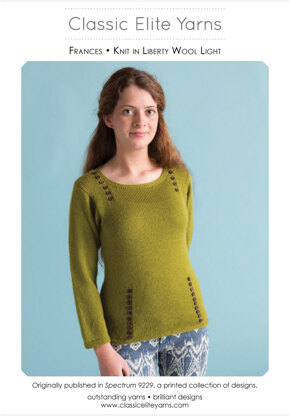 Frances Pullover in Classic Elite Yarns Liberty Wool Light - Downloadable PDF