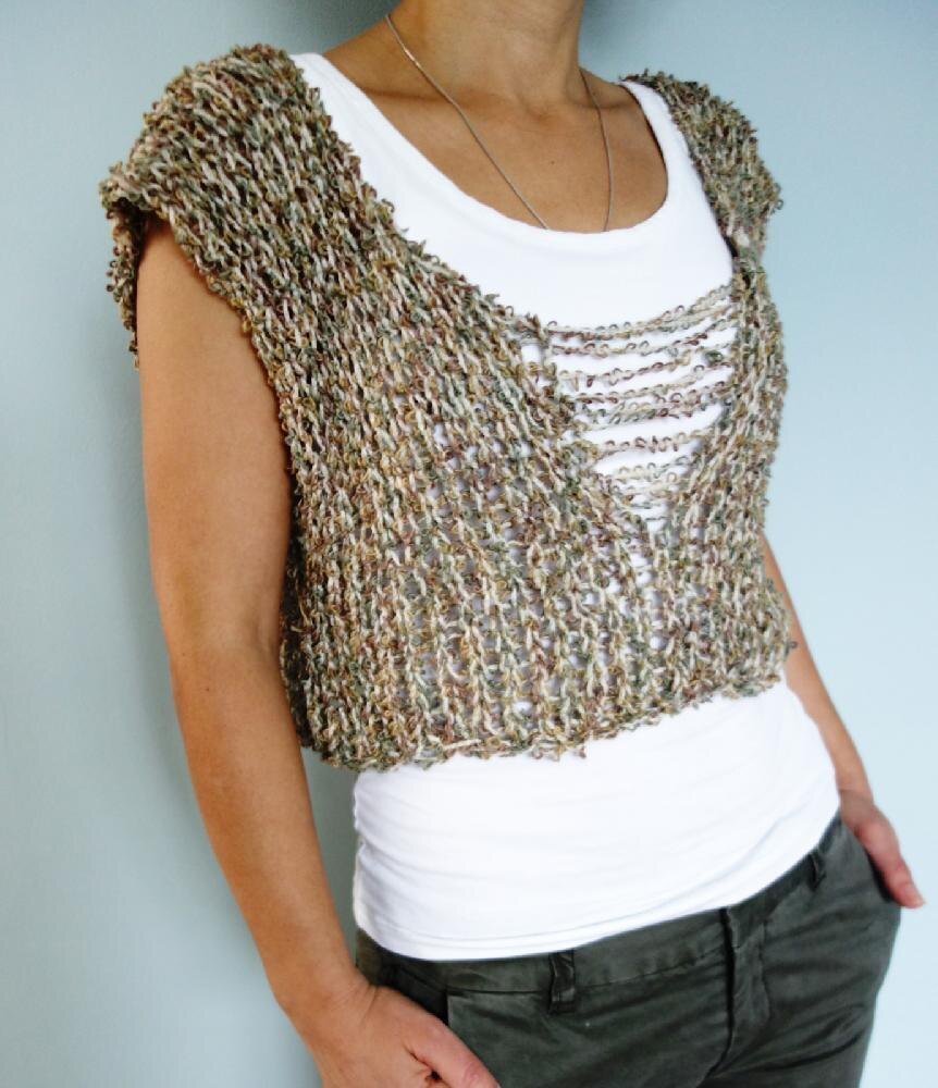 Loose Knit Shredded Camisole Knitting pattern by CamexiaDesigns