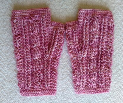 Braided Rose Fingerless Gloves