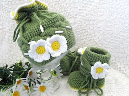 Cable Baby Hat Cable Baby Booties Cable Baby Set  Baby Shoes Baby Outfit