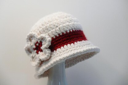 Chunky Brim Hat with Flower Girls. Ladies