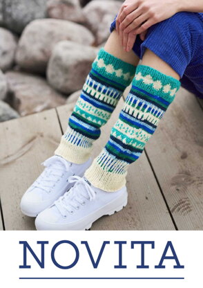 Spurt Colourwork Leg Warmers in Novita 7 Veljestä & 7 Veljestä Raita - Downloadable PDF