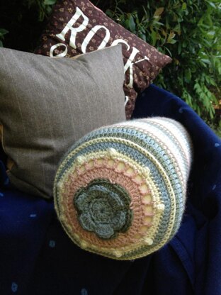 'Lean On Me' Crochet Round Cushion/Bolster