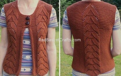 Walnut Leaf Vest - Elegant Top