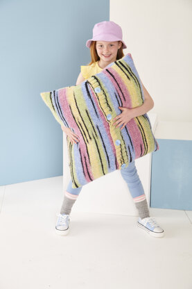 Blanket and Cushions in King Cole Safari Chunky - 5935pdf - Downloadable PDF