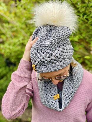 Boho Chic Matching Cowl & Beanie