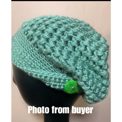 Puff Stitch Slouchy Hat