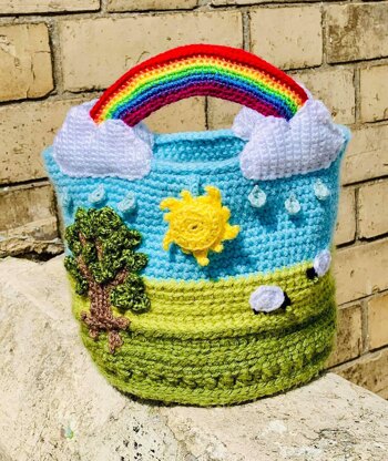 'Rainbow Kinda Day' Crochet Handbag