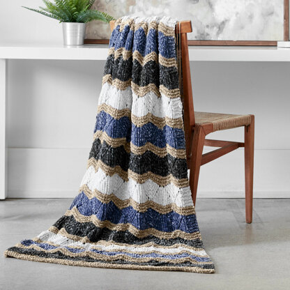 Knit ZigZag Blanket in Bernat Velvet - BRK0502-012159M - Downloadable PDF