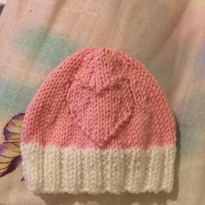 Cute Newborn Baby Beanie with Engraved Heart Pattern