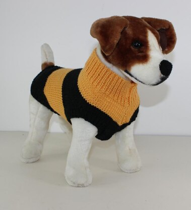 Stripey Bee Aran Dog Coat