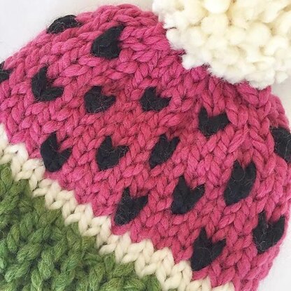 Watermelon Hat Toque Winter Chunky Pompom