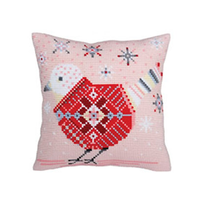 Collection D'Art Christmas Bird Cross Stitch Cushion Kit - Multi