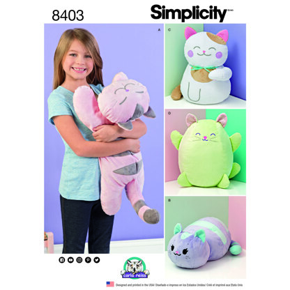 Simplicity Stuffed Kitties 8403 - Paper Pattern, Size OS (ONE SIZE)