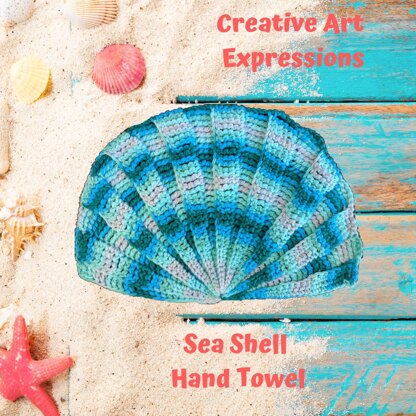 Seashell Embroidery Hand Towel