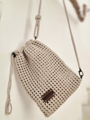 Mobile phone crossbody shoulder bag crochet pattern T19