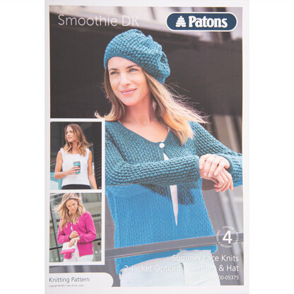 Cardigan, Vest and Hat in Patons Smoothie DK - Leaflet