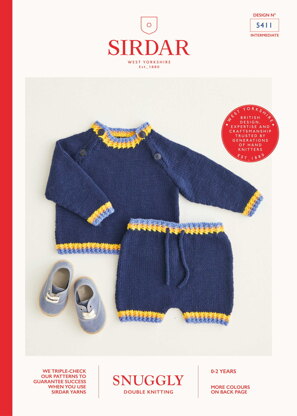 Sirdar 5411 Twisted Rib Rainbow Sweater & Shorts PDF