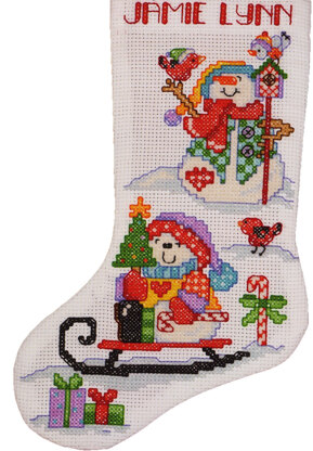 Snowmen Big Stitch Stocking - PDF