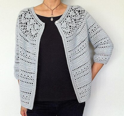 Irene - floral lace yoke cardigan Crochet pattern by Vicky Chan Designs ...