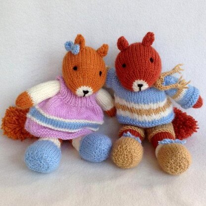 Heather and Bracken - squirrel dolls