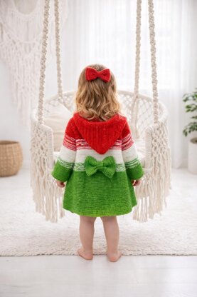 Baby Hoodie with Bow & Heart Buttons