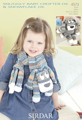 Toy and Scarf in Sirdar Snuggly Snowflake DK and Baby Crofter DK - 4573